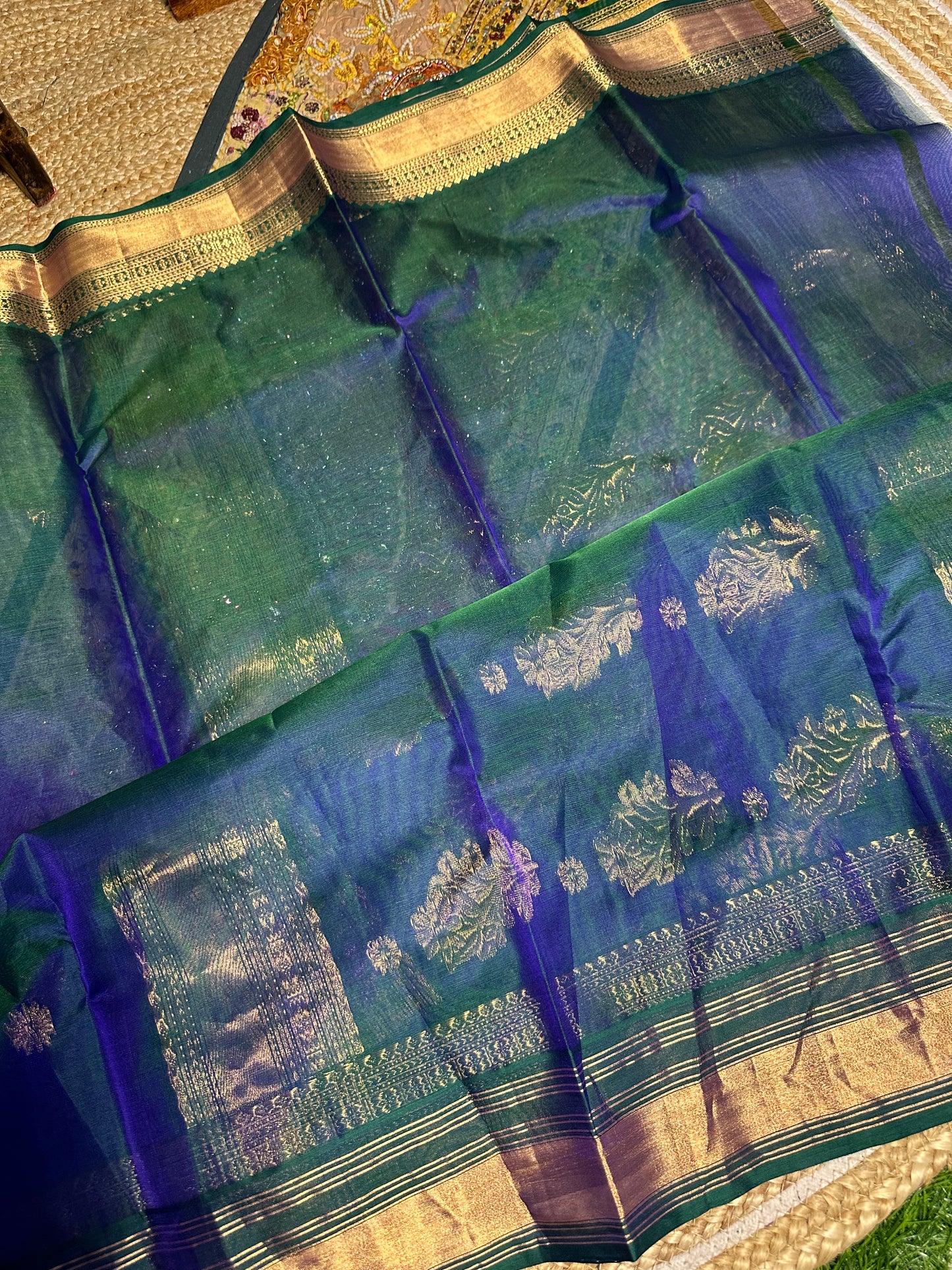 Teal Mor Pattu Chanderi