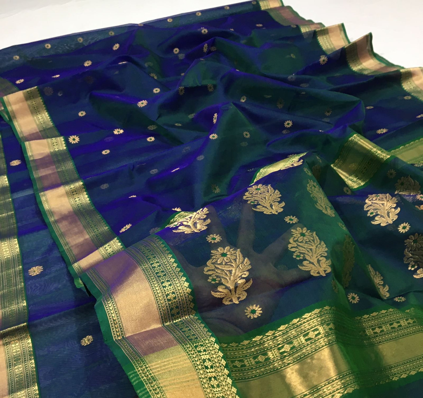 Teal Mor Pattu Chanderi