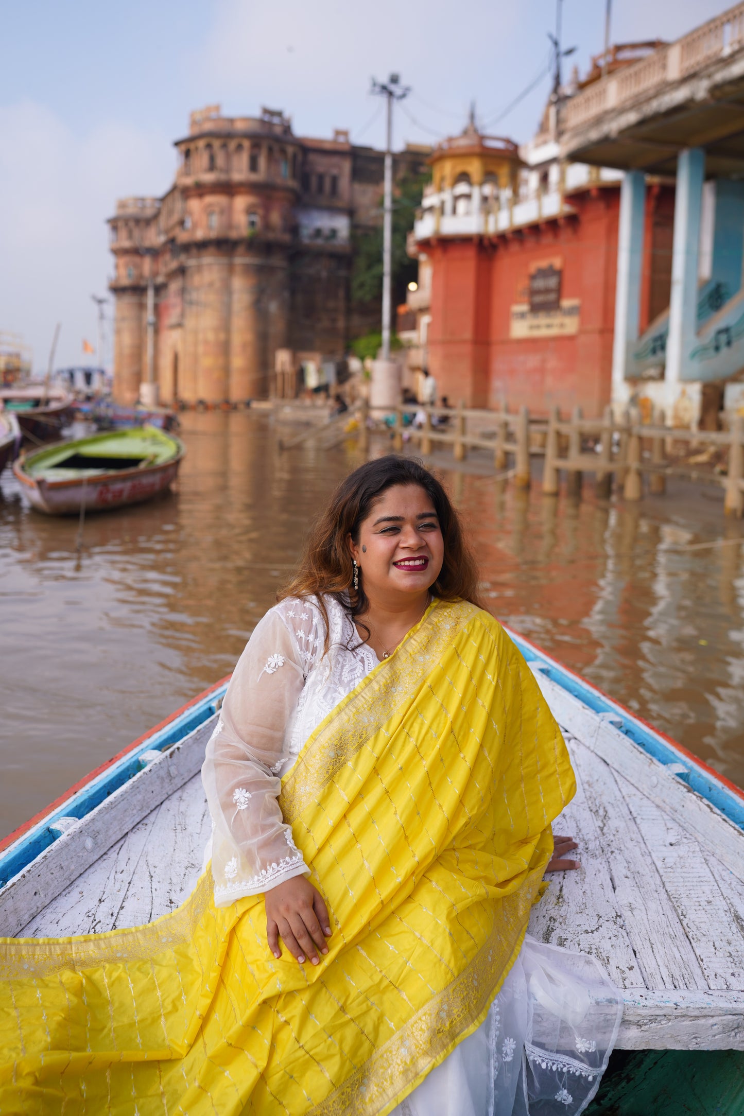 Katan Silk Banarasi Handloom - Yellow