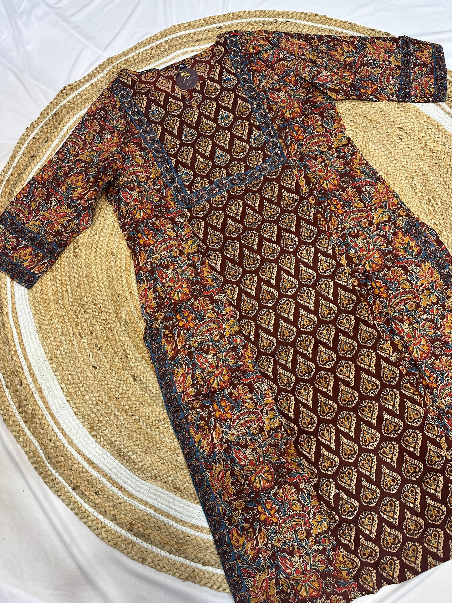 Elegant Floral and Geometric Print Suit Set