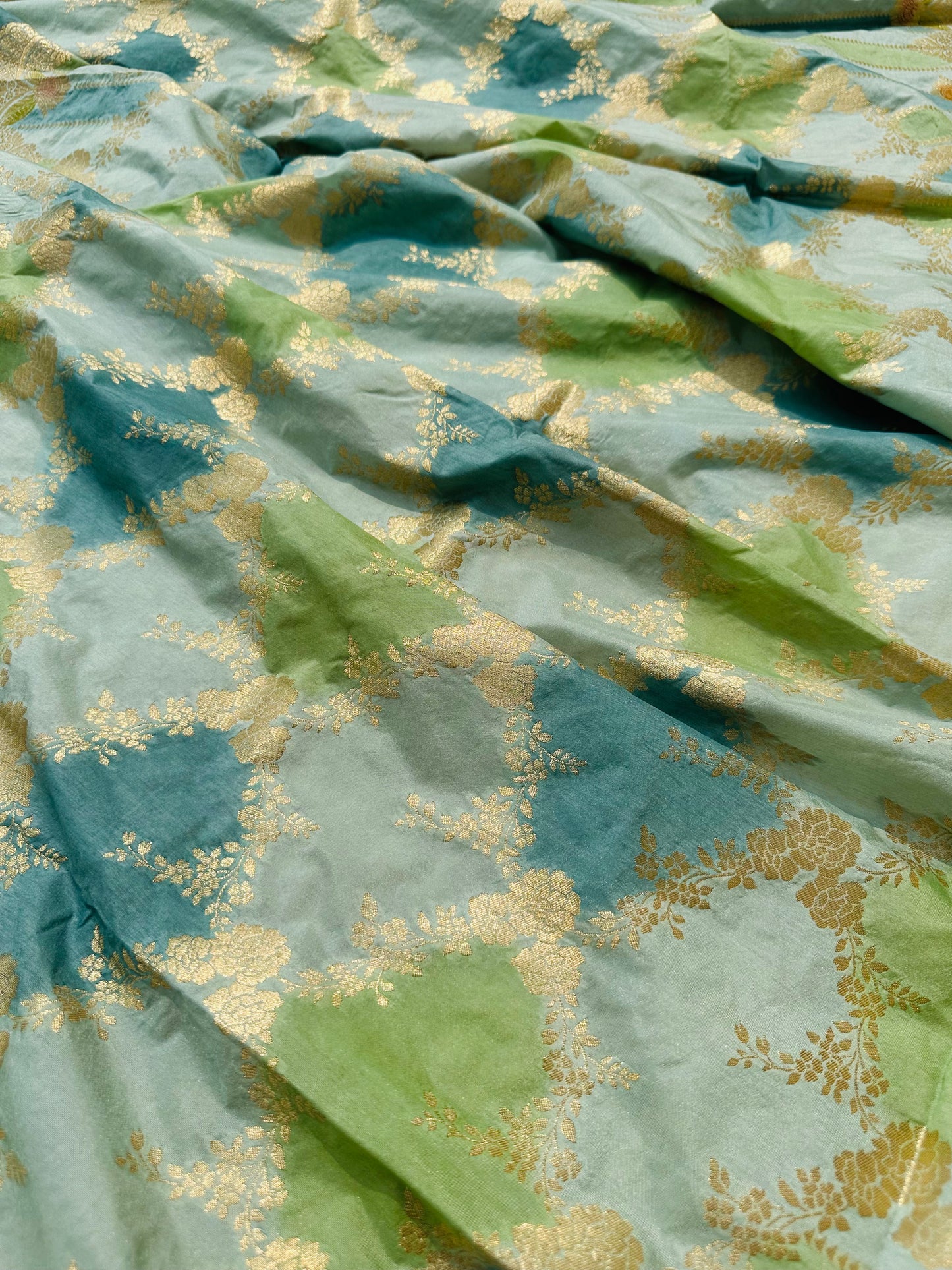 Katan silk Banarasi handloom dupatta with Meenakari