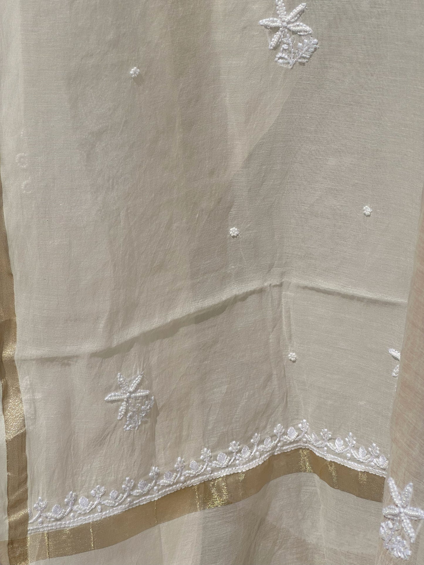 Roohani Mulmul Chikankari Kurta Dupatta Set