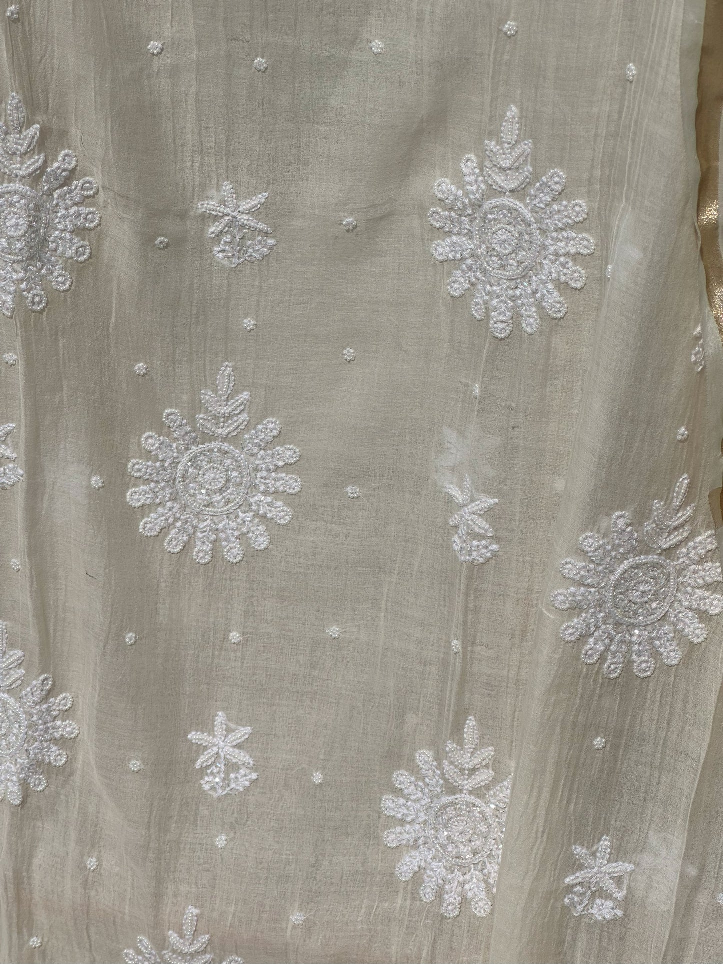 Roohani Mulmul Chikankari Kurta Dupatta Set