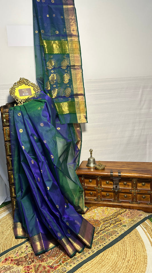 Teal Mor Pattu Chanderi
