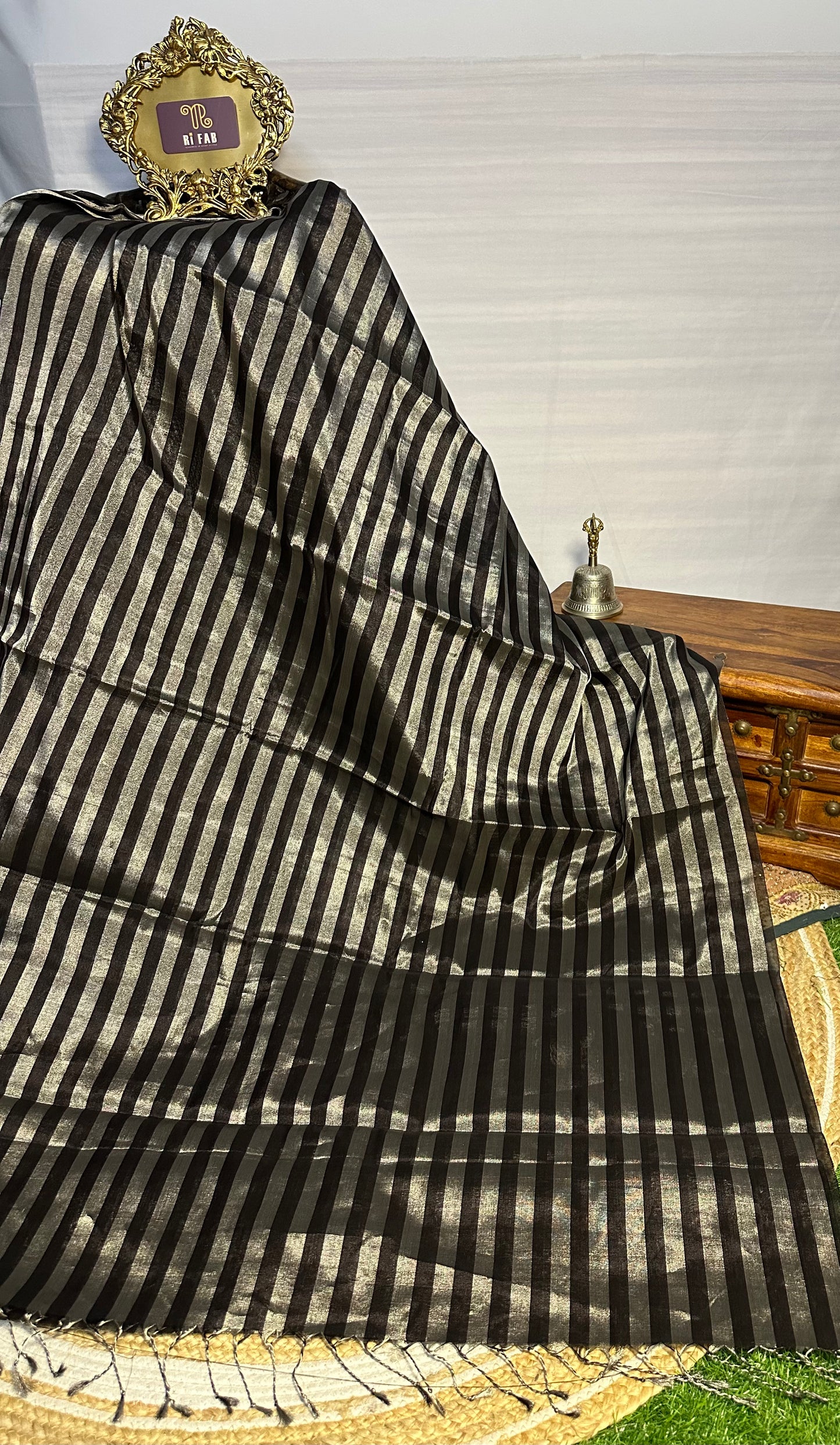 Midnight Shimmer Tissue Chanderi